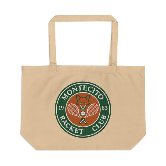 Montecito Racket Club Eco Tote Bag – Large, Reusable Shopping Bag, Beach Tote, Tennis Club Merchandise, Gift for Sports Lovers