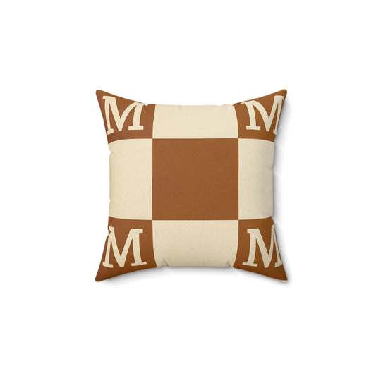 M Monogram Faux Suede Pillow