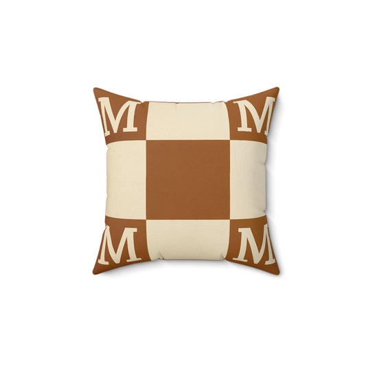 M Monogram Faux Suede Pillow