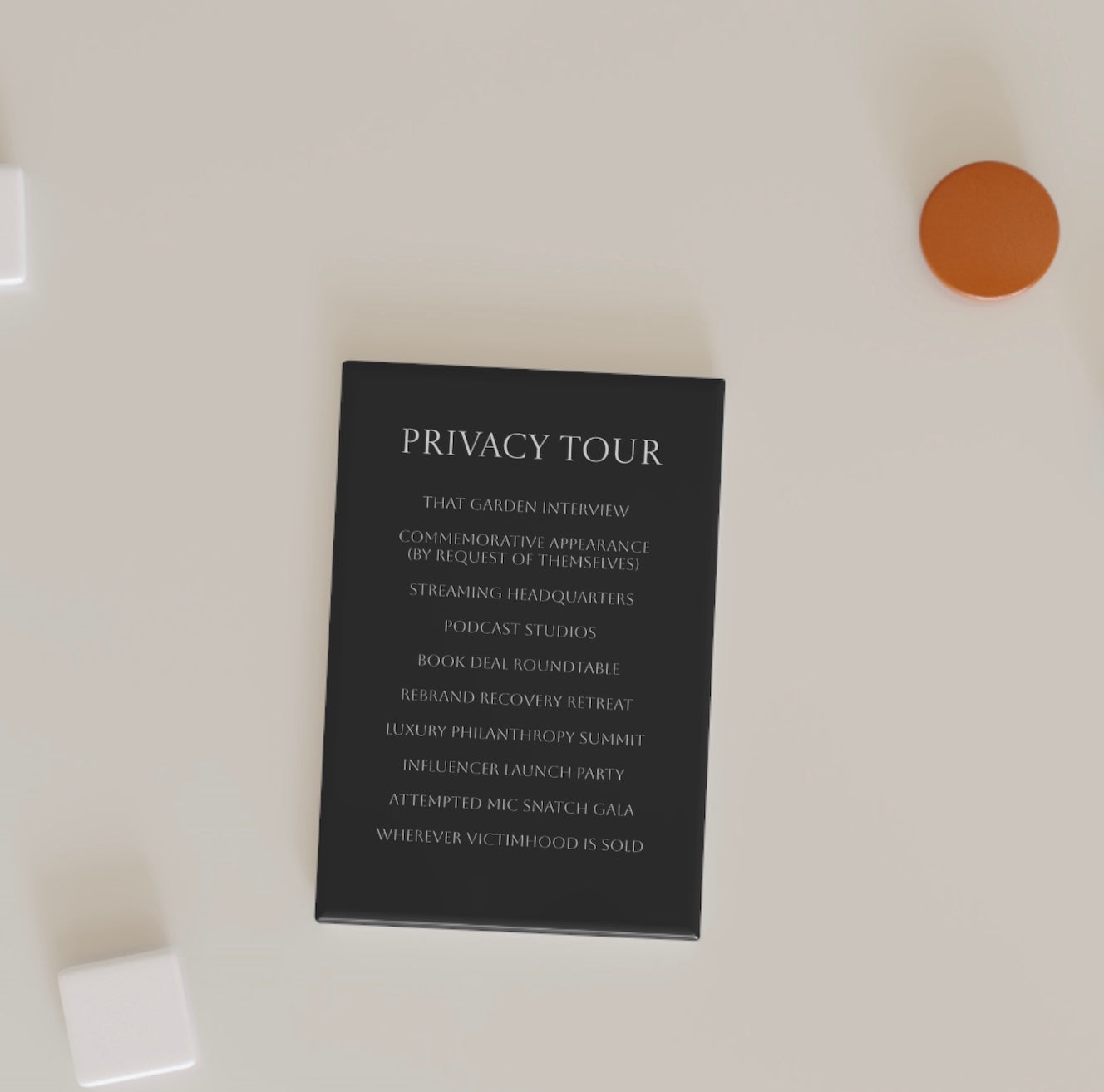 Privacy Tour Rectangle Button Magnet (1 & 10 pcs)