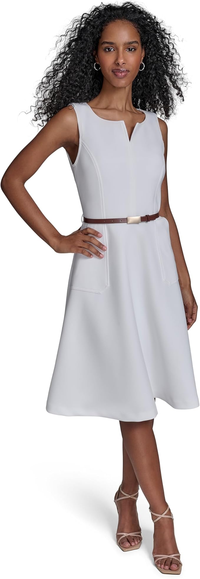 Calvin Klein Women's Scuba Aline Casual Sleeveless Dress Montecito Minimalist Calvin Klein Women's Scuba Aline Casual Sleeveless Dress Montecito Minimalist