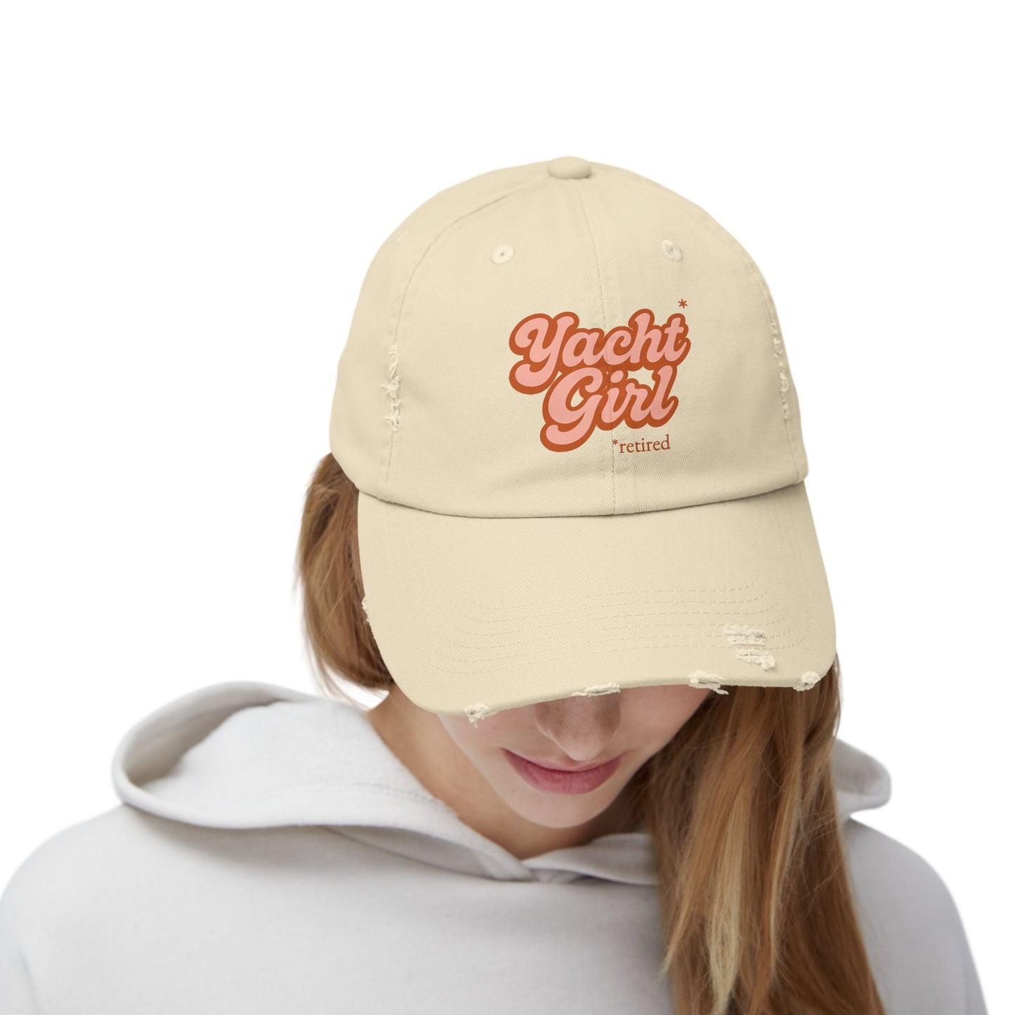 Retired Yacht Girl Distressed Cap.