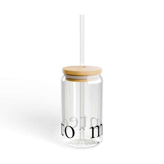 Montecito Minimalist | Stylish Sipper Glass with Bamboo Lid - 16oz, Perfect for Home or Office