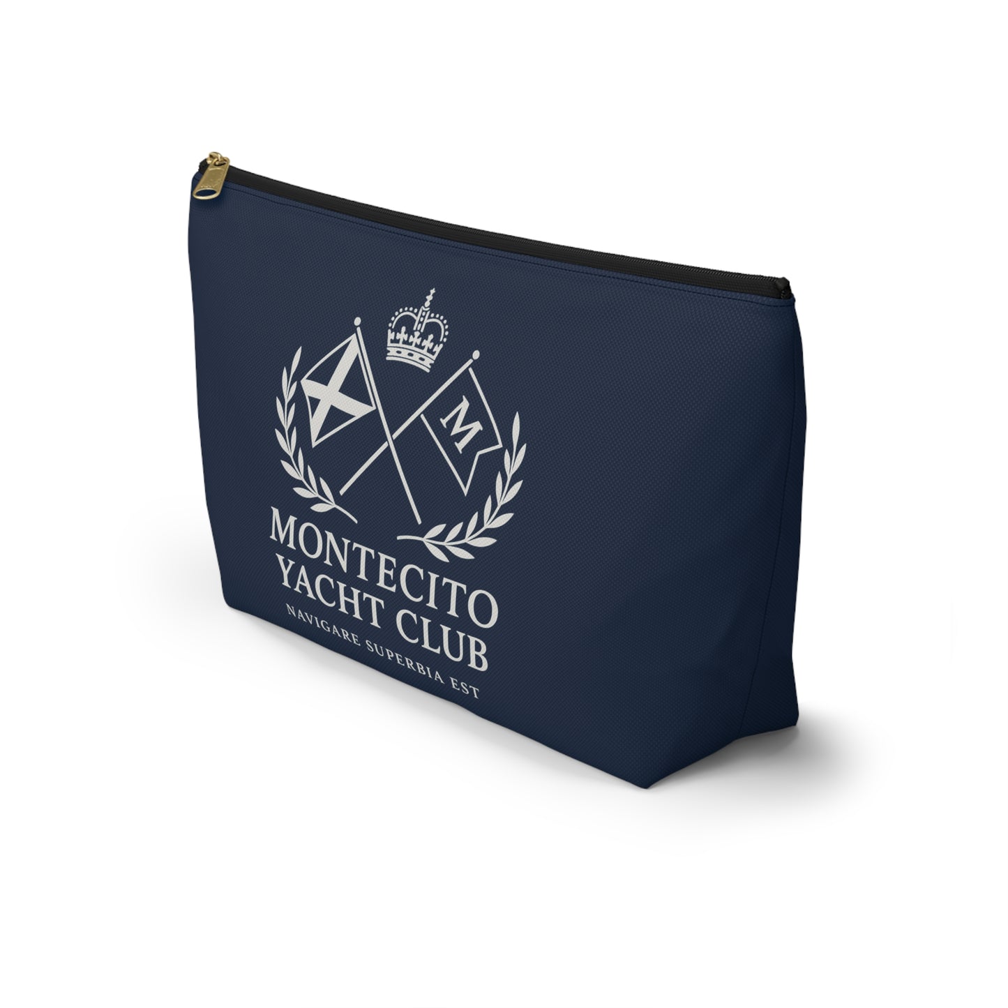 Montecito Yacht Club Navy Accessory Pouch – Nautical Makeup & Travel Organizer