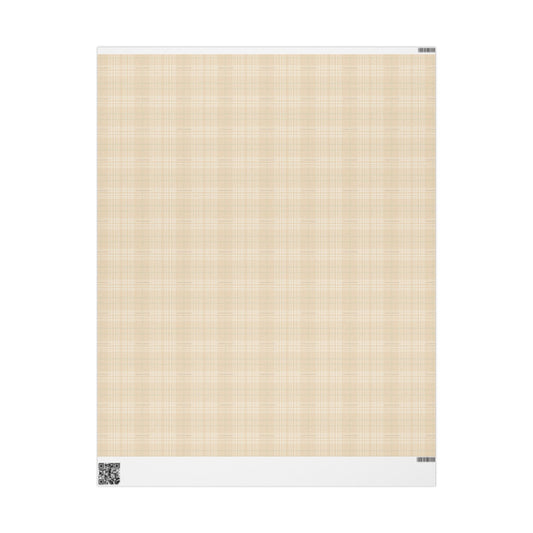 Montecito Minimalist Beige Plaid Wrapping Paper