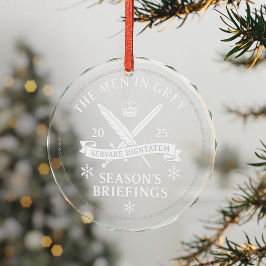 The Men in Grey Seasons Briefings Ornament