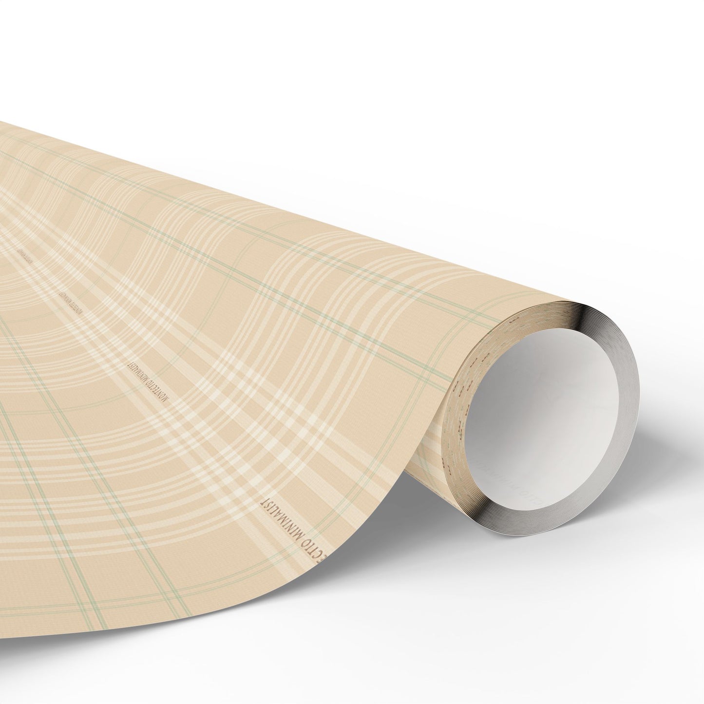 Montecito Minimalist Beige Plaid Wrapping Paper
