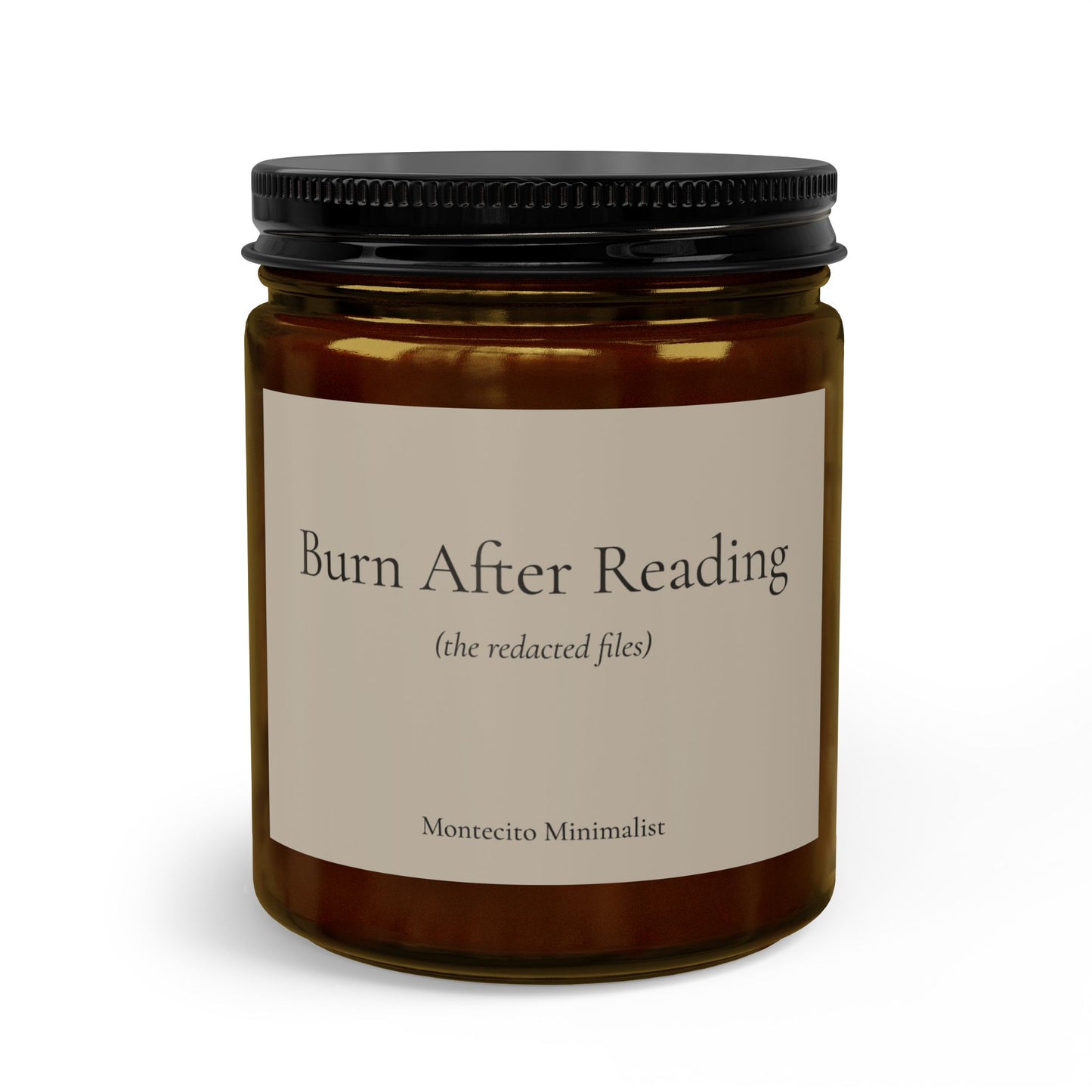 Burn After Reading (the redacted files) candle with Matches & Wick Trimmer