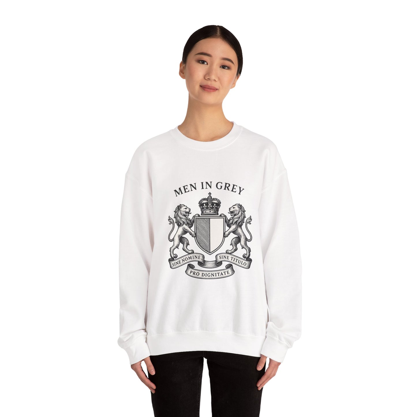 Men in Grey Crest Crewneck Sweatshirt