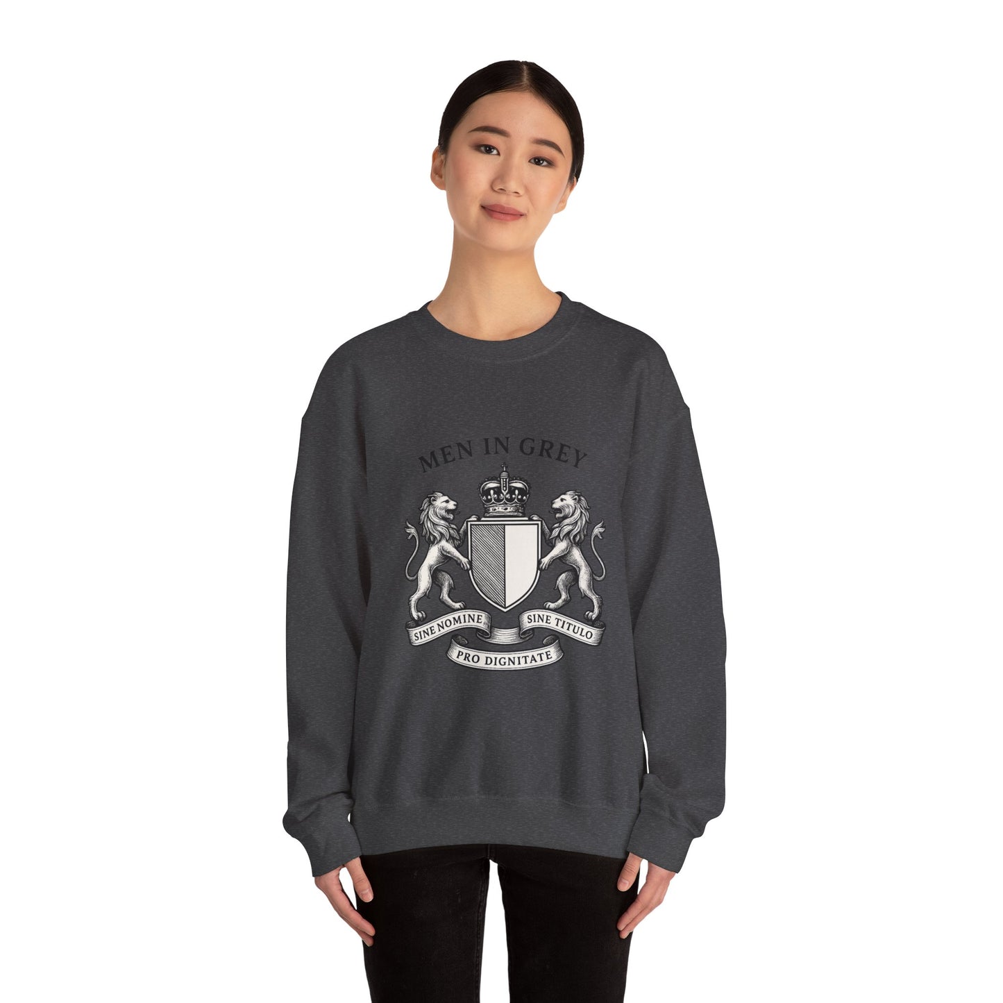Men in Grey Crest Crewneck Sweatshirt