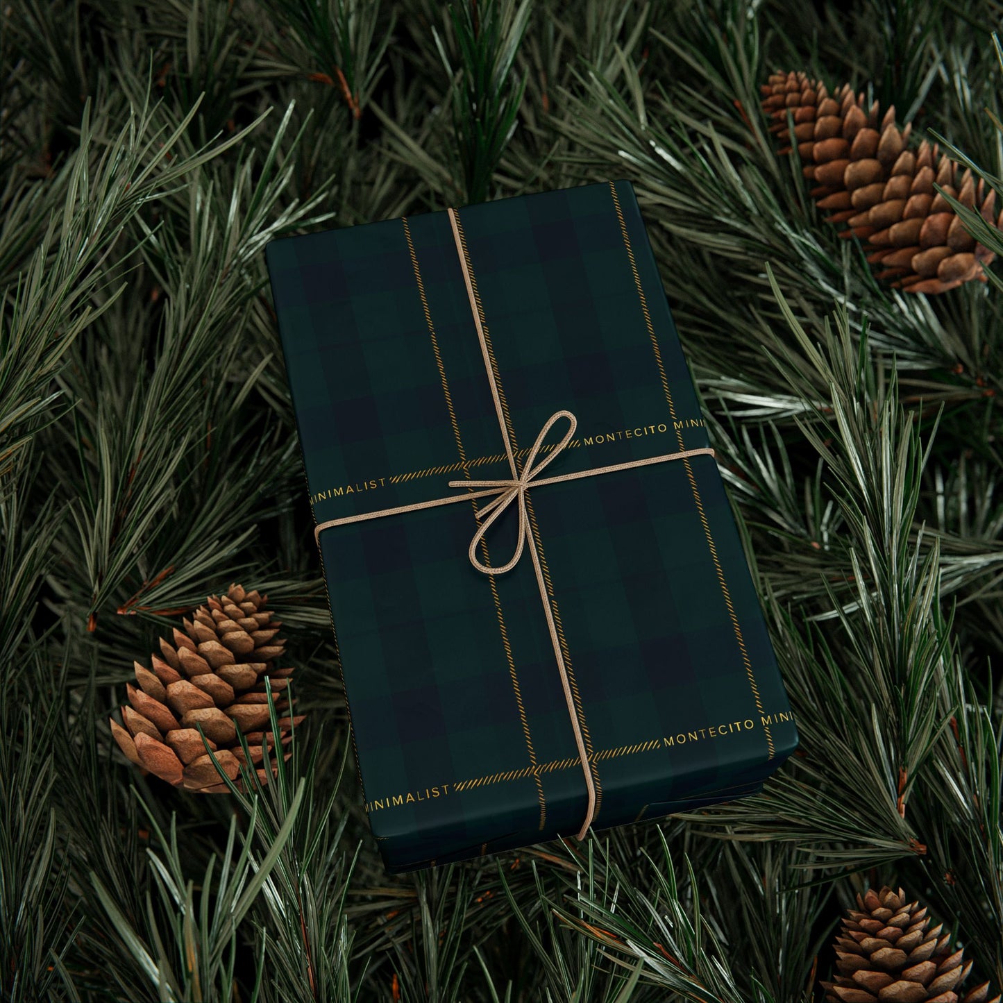 Montecito Minimalist Tartan Plaid Wrapping Paper