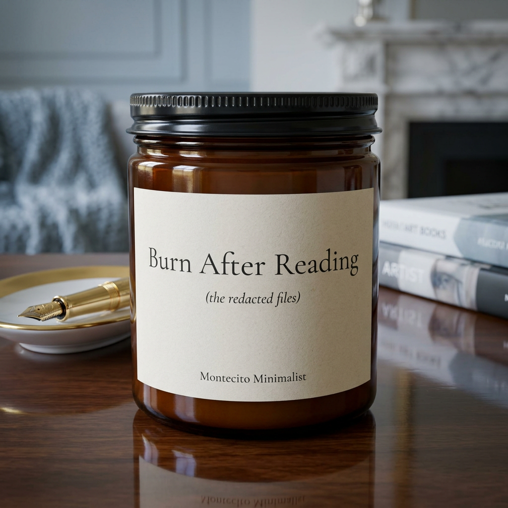 Burn After Reading (the redacted files) candle with Matches & Wick Trimmer