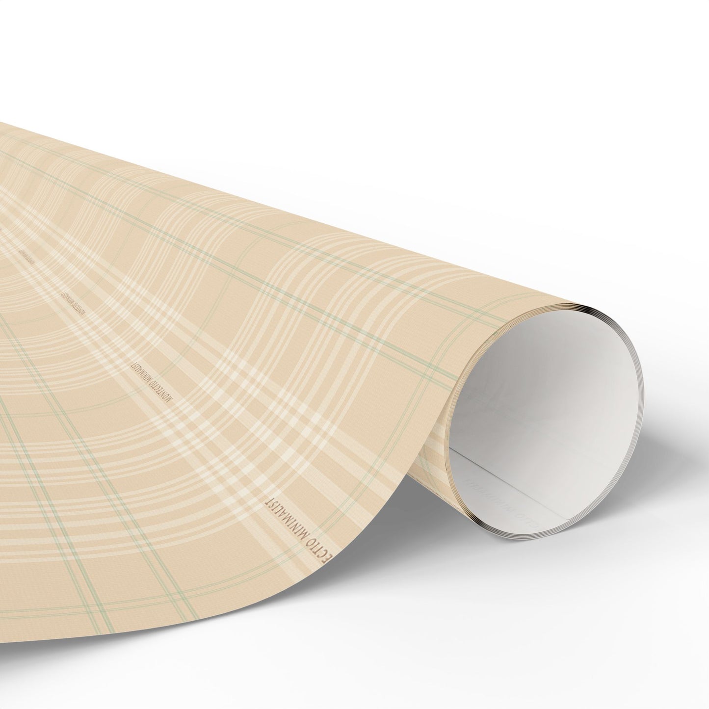 Montecito Minimalist Beige Plaid Wrapping Paper