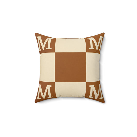 M Monogram Faux Suede Pillow
