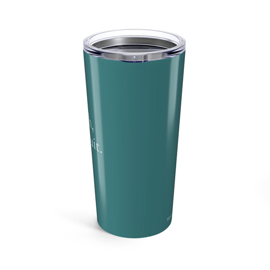 Live, Laugh, Lawsuit" Travel Mug in Teal Blue