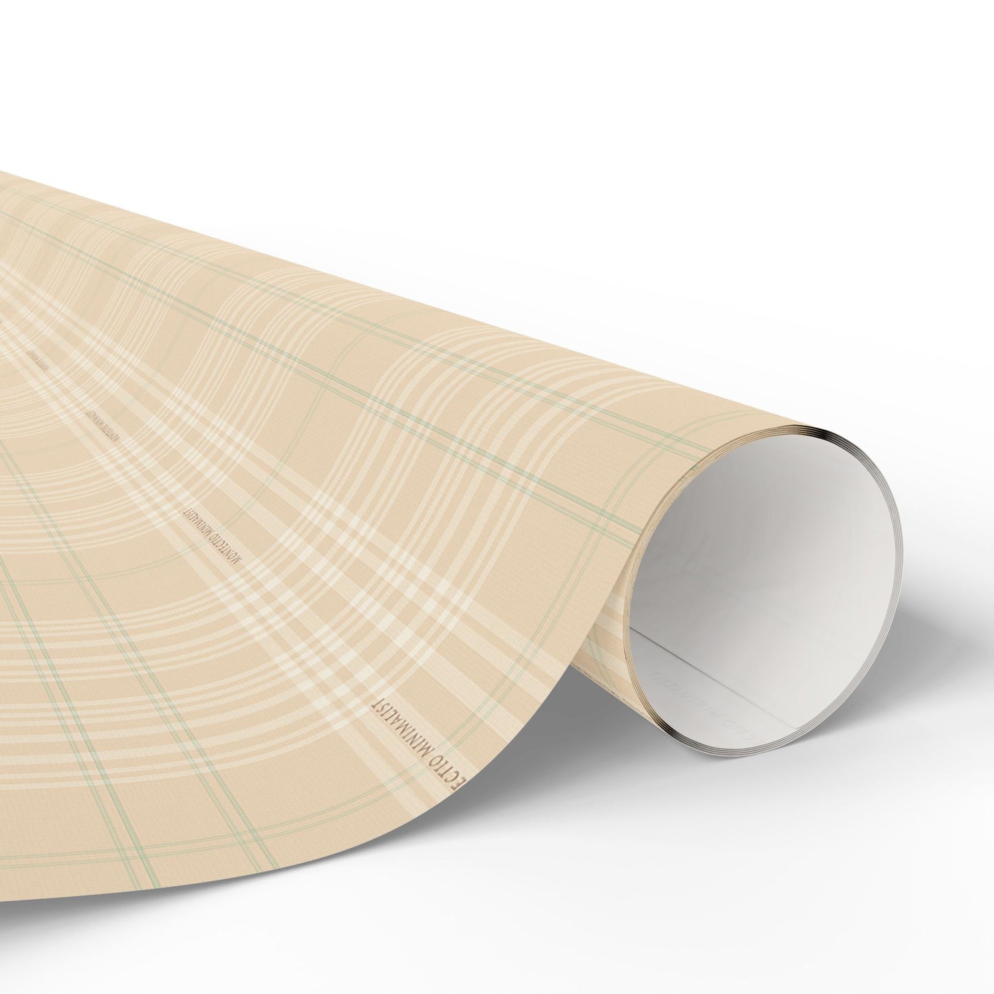 Montecito Minimalist Beige Plaid Wrapping Paper