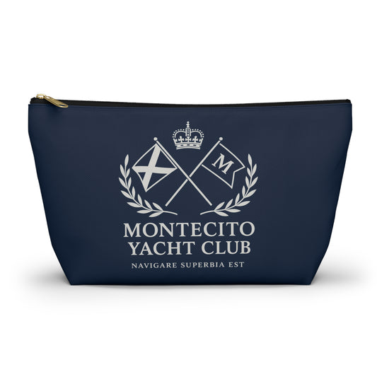 Montecito Yacht Club Navy Accessory Pouch – Nautical Makeup & Travel Organizer
