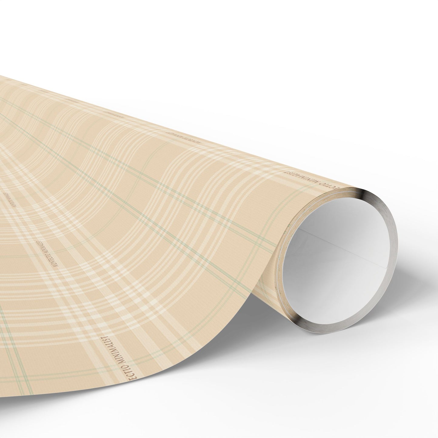 Montecito Minimalist Beige Plaid Wrapping Paper