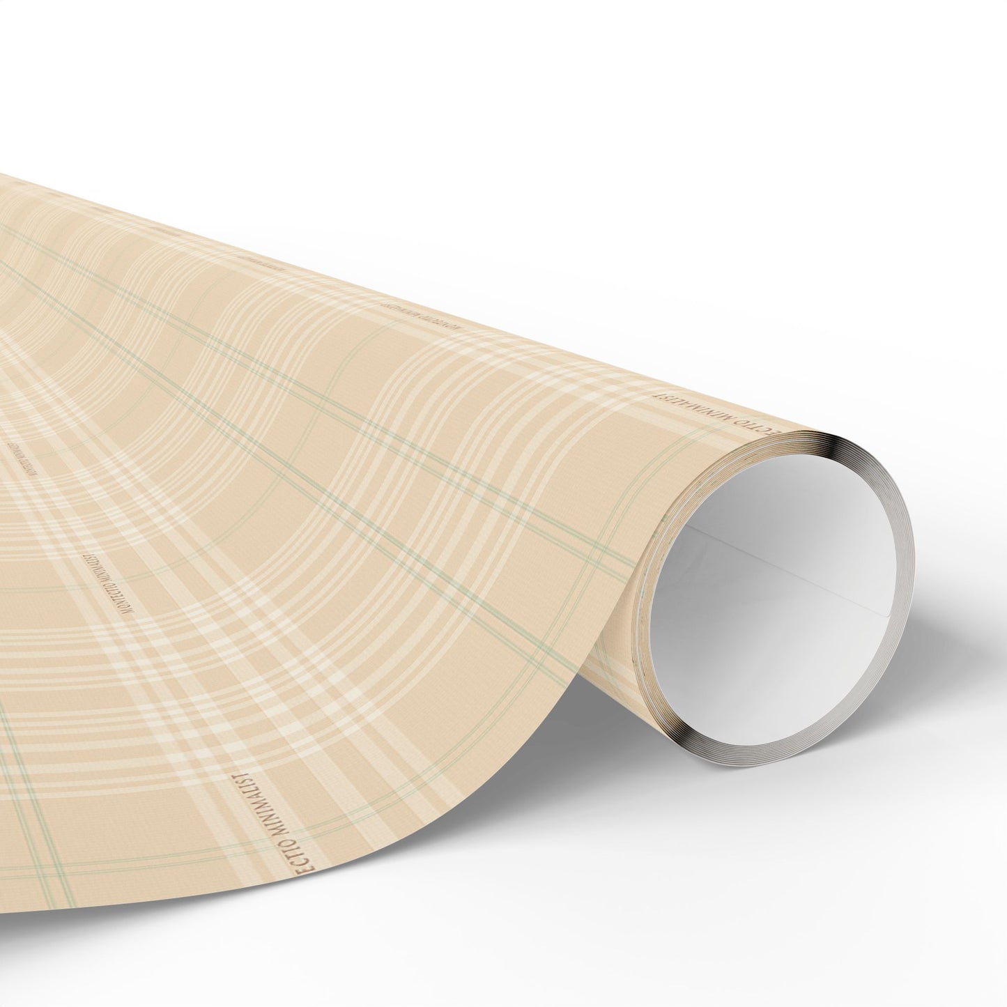 Montecito Minimalist Beige Plaid Wrapping Paper