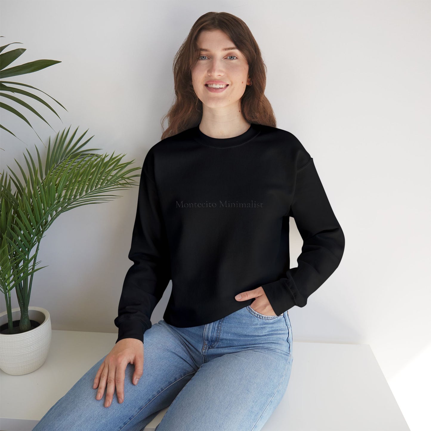 Embroidered Montecito Minimalist Crewneck Sweatshirt