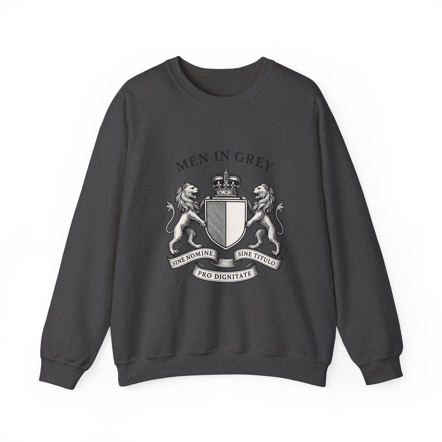 Men in Grey Crest Crewneck Sweatshirt