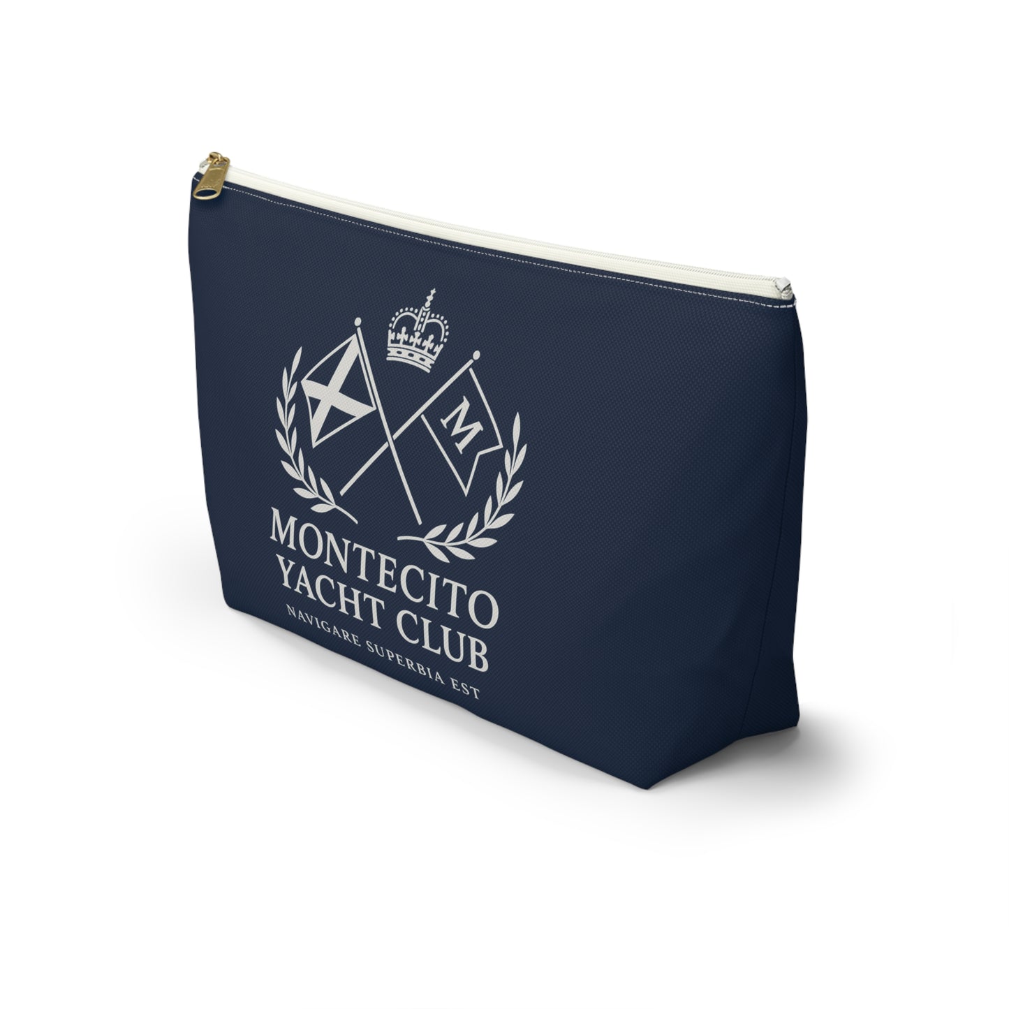 Montecito Yacht Club Navy Accessory Pouch – Nautical Makeup & Travel Organizer